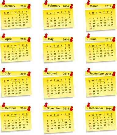 calendar14 vector huge collection