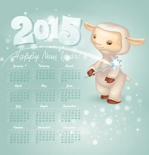 calendar15 and funny sheep vector graphics