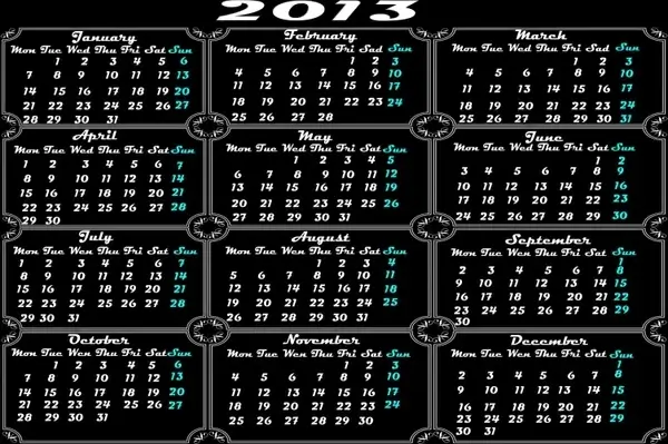 calendar 2013
