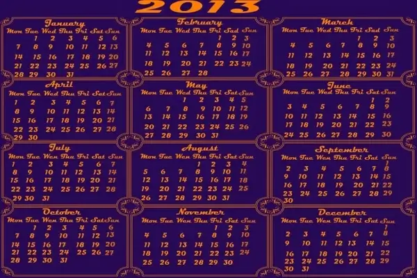 calendar 2013
