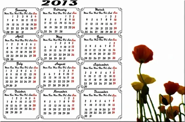 calendar 2013