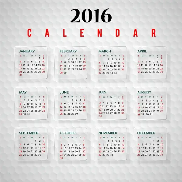 calendar 2016 template