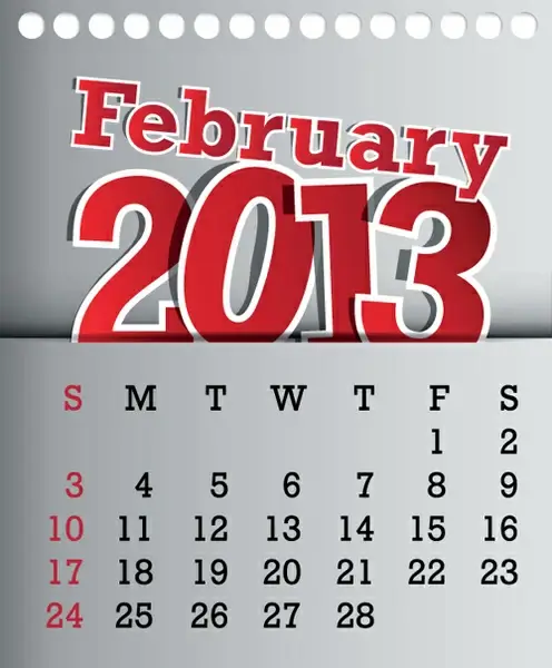 calendar february13 design vector graphic