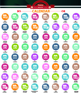 calendar icons vector