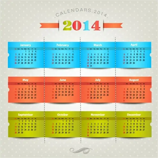 calendar of 2014