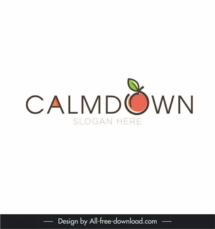 calm down logotype flat stylized text fruit decor