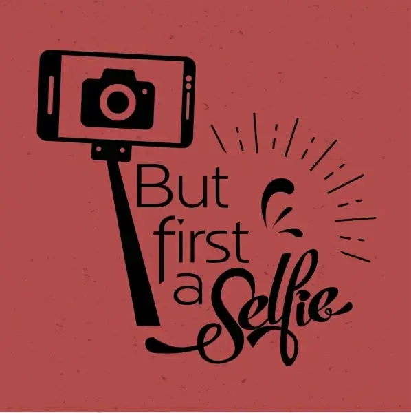 camera selfie advertising camera smartphone icons retro design