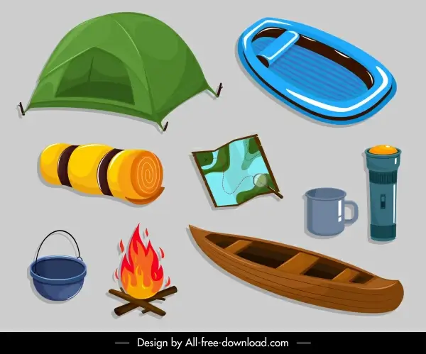 camping design elements exploration objects sketch