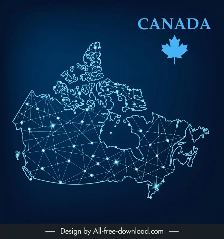 canada advertising banner template modern flat dots connection sketch