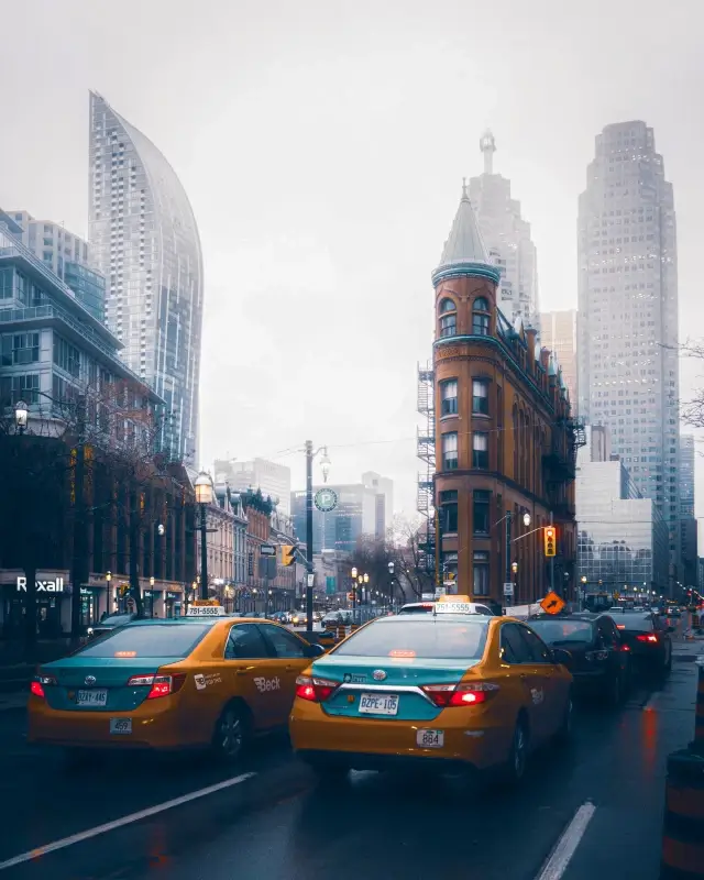 canada city picture modern architecture crowded cars