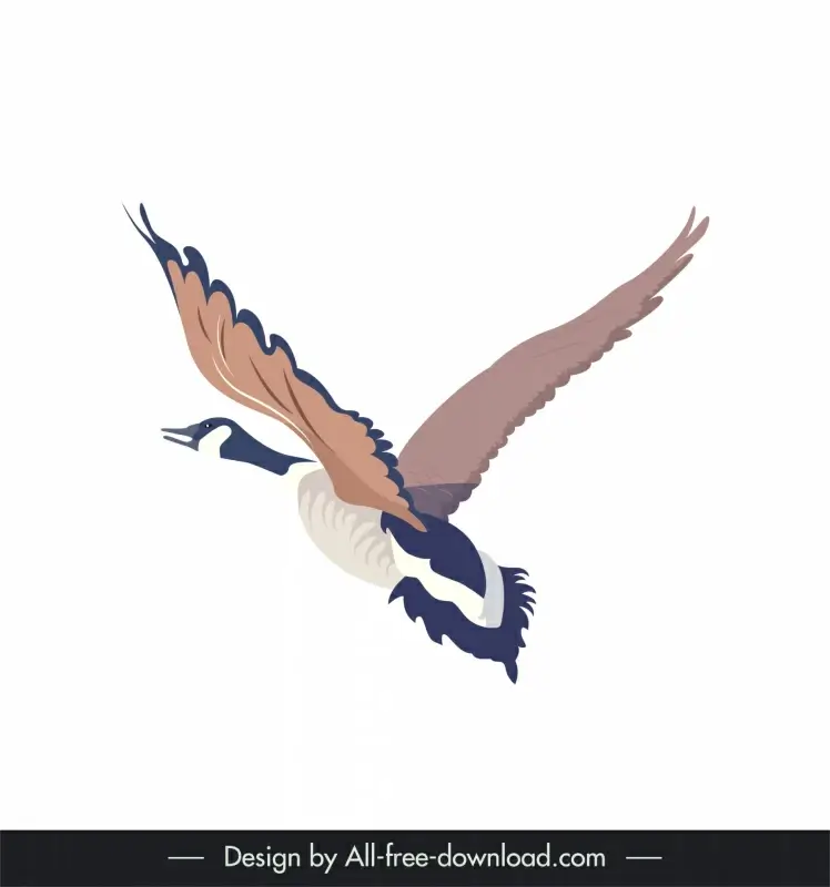 canada goose icon dynamic flying sketch