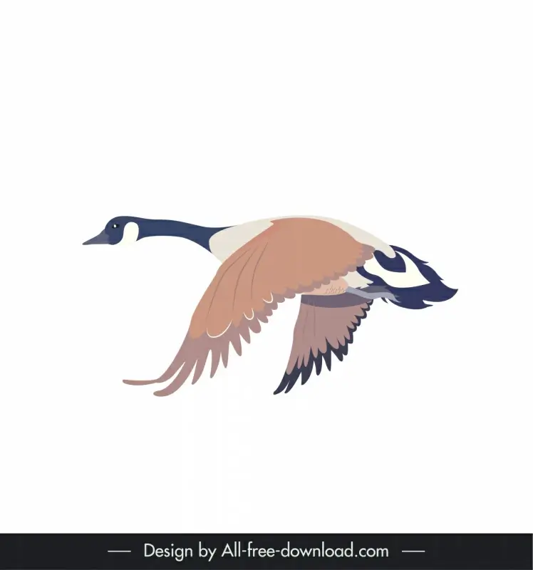 canada goose icon flying outline cartoon sketch 