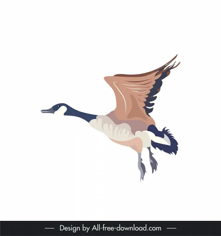 canada goose icon flying sketch cartoon design 