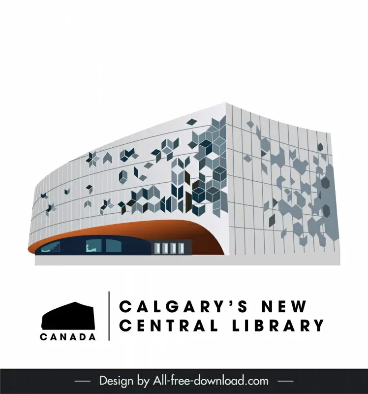 canada tourism advertising poster template calgary new central library architecture sketch 3d modern design 