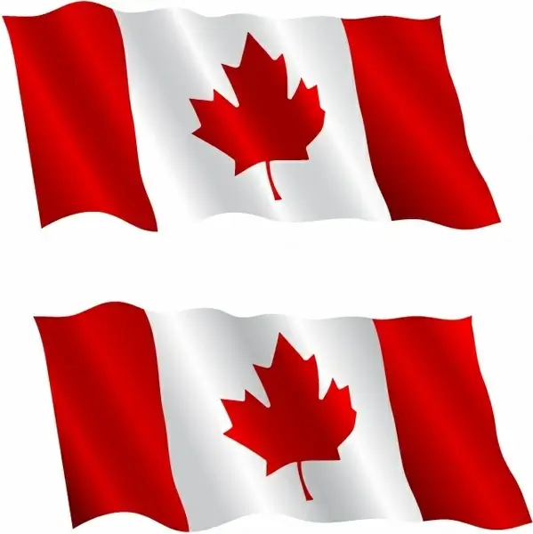 Canadian Flag Flying in the Wind