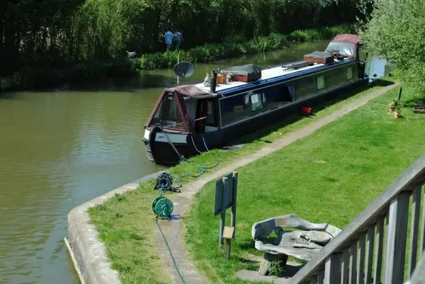 canal pathway and barge