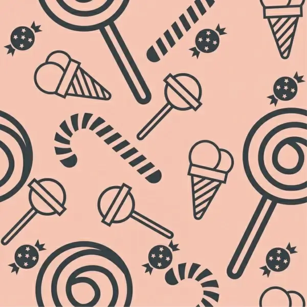candies background flat repeating design