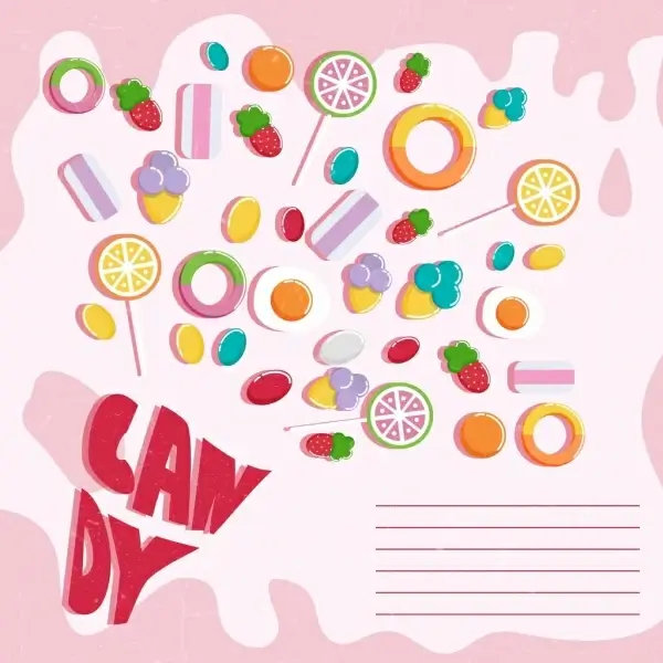 candies banner colorful shaped icons classical design