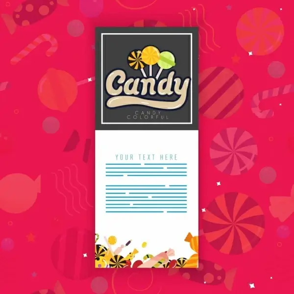 candy advertising banner multicolored symbols decor