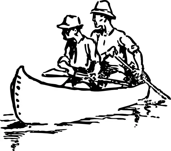 Canoe Traveling clip art