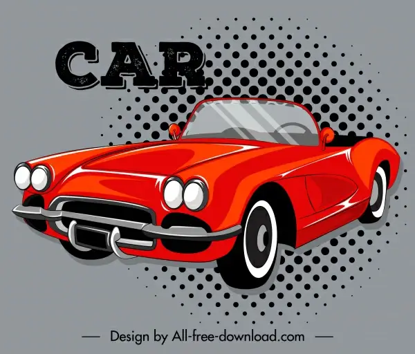 car advertising background red 3d sketch