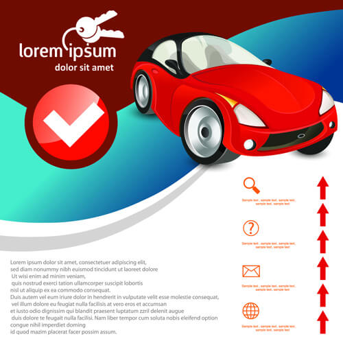 car advertising poster template design vector