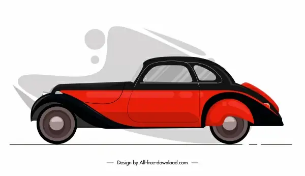 car model icon colored flat sketch