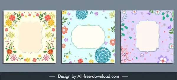 card background templates colorful elegant classic floral decor