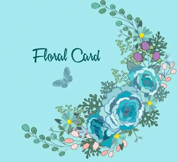 card cover template colorful flowers decoration