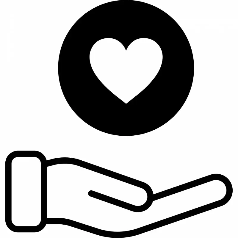 care love design elements hand holding heart outline