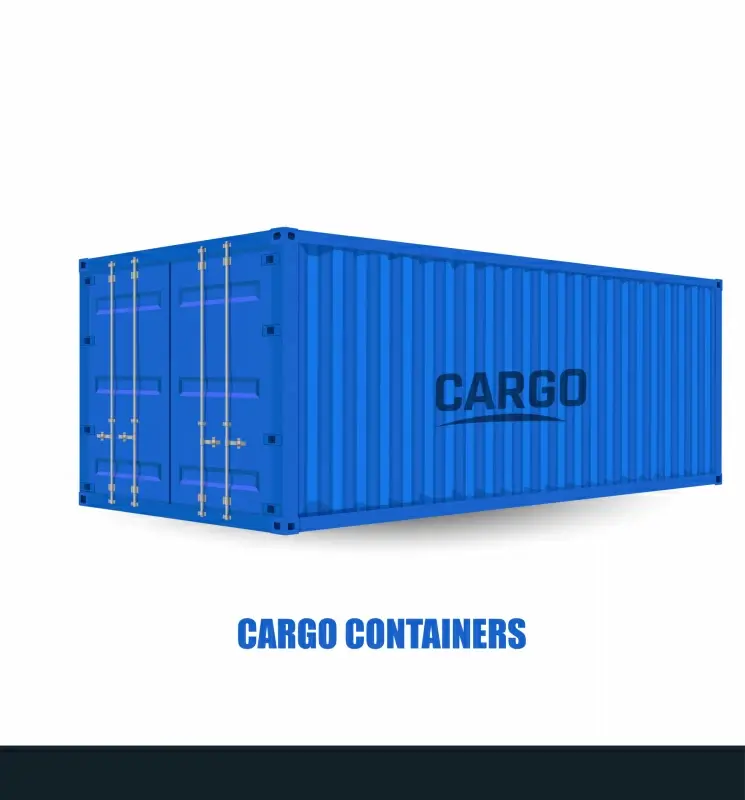 cargo container icon modern 3d sketch
