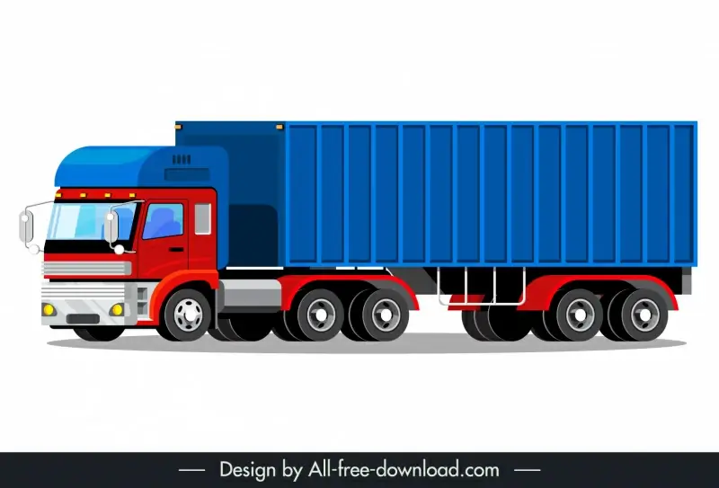 cargo container truck icon modern 3d sketch