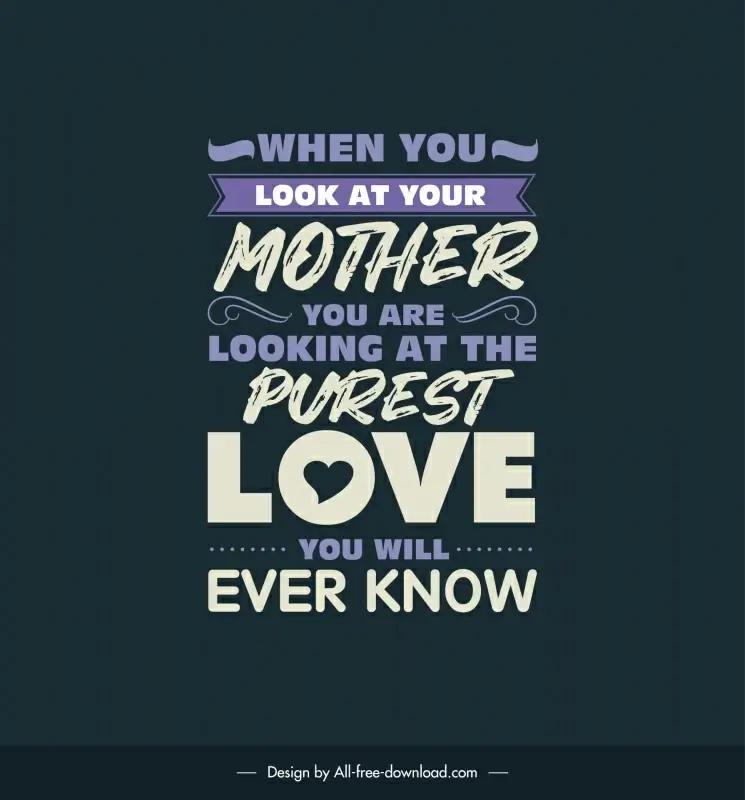 caring mothers day quotes poster template flat retro texts symmetric design