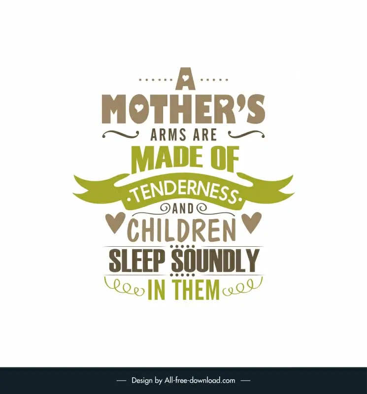 caring mothers day quotes poster template symmetric classical texts ribbon hearts decor