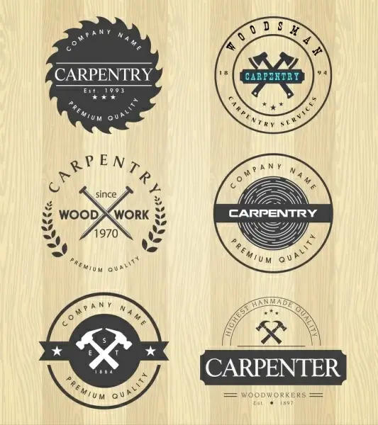 carpenter stamps sets various circles isolation