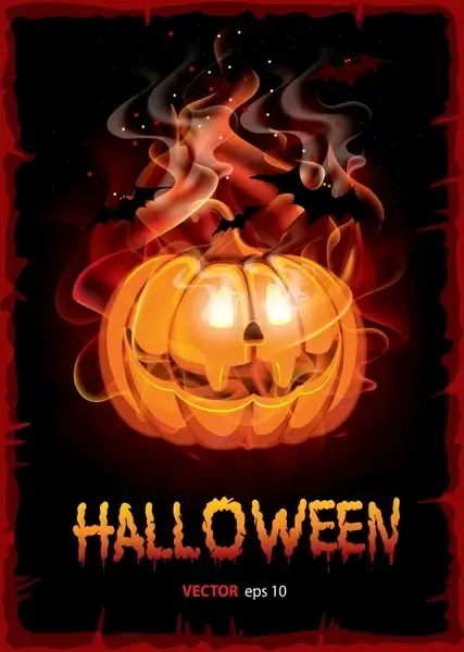 halloween background template frightening mysterious pumpkin dark design