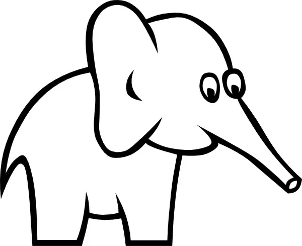 Cartoon Outline Elephant clip art