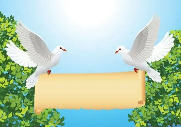 cartoon peace dove and roll vector 