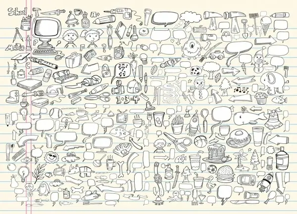 decorative doodles background template messy handdrawn shapes