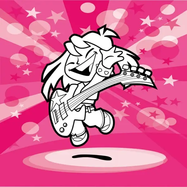 cartoon people with music design vector