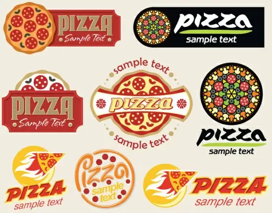 cartoon pizza design free vector