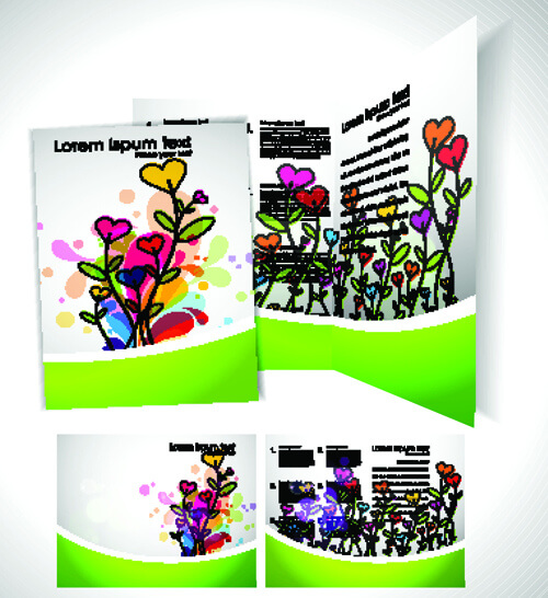 cartoon style brochure cover template vector