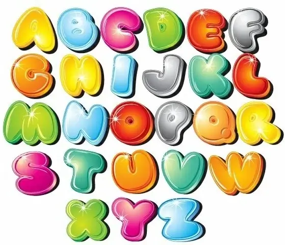 Cartoon Style Letters Vector Set