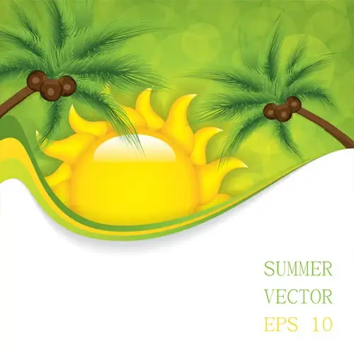cartoon summer sun vector background