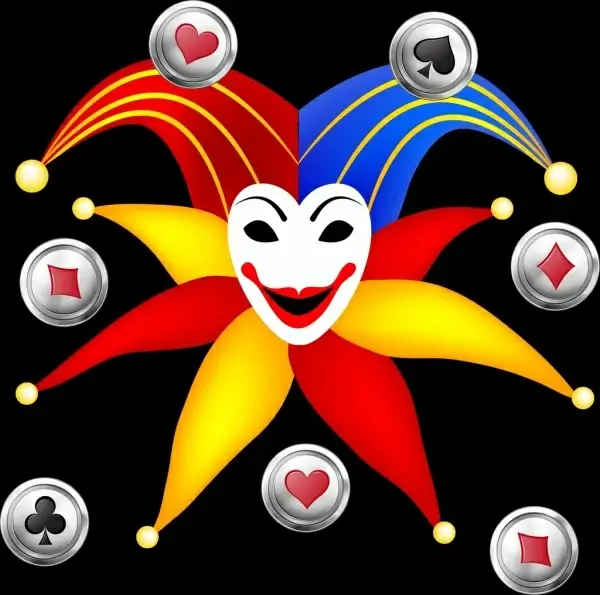 casino background template colorful symbols evil icon