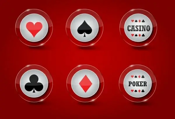 casino design elements shiny transparent circle icons