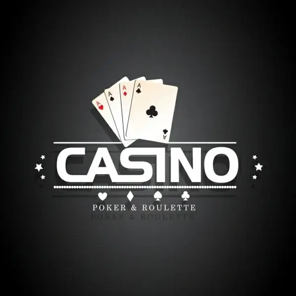 casino logo design card icons white elements decor