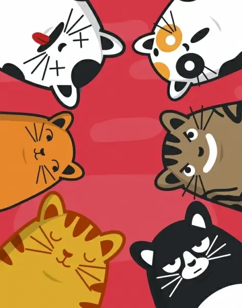 cat background funny cartoon characters emotional decor