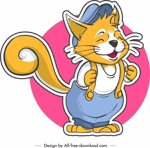 cat icon cute stylized cartoon character