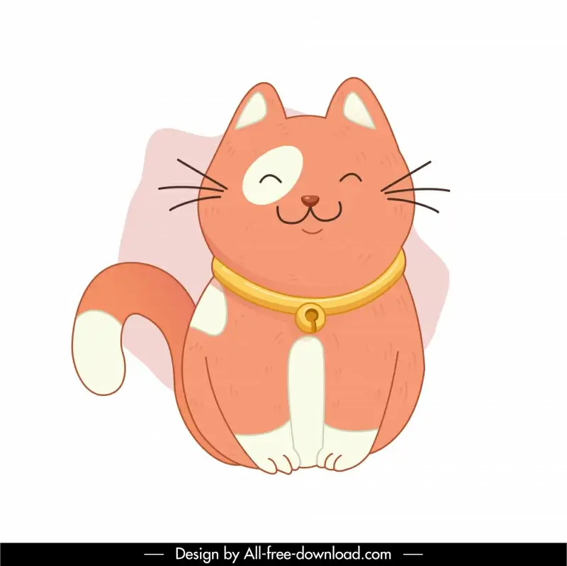 cat icon flat handdrawn cute cartoon sketch
